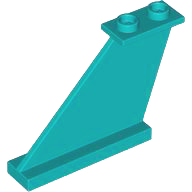 Plaatje in Gallery viewer laden, LEGO® los onderdeel Staart in kleur Donker Turkoois 2340