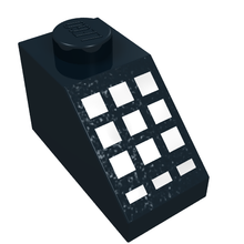 Plaatje in Gallery viewer laden, LEGO® los onderdeel Dakpan met Motief in kleur Zwart 3040p33