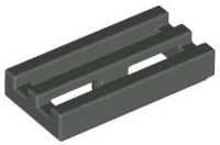 Plaatje in Gallery viewer laden, LEGO® los onderdeel Tegel Aangepast Donkergrijs 2412b