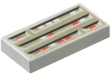 Plaatje in Gallery viewer laden, LEGO® los onderdeel Tegel met Motief Lichtgrijs 3069ps1