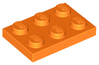 LEGO® los onderdeel Plaat Algemeen in kleur Oranje 3021