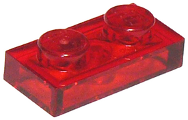 LEGO® los onderdeel Plaat Algemeen Doorzichtig Rood 3023
