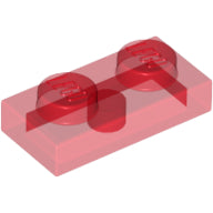 Plaatje in Gallery viewer laden, LEGO® los onderdeel Plaat Algemeen Doorzichtig Rood 3023