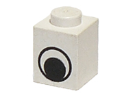 Plaatje in Gallery viewer laden, LEGO® los onderdeel Steen met Motief in kleur Wit 3005pe1