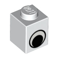 Plaatje in Gallery viewer laden, LEGO® los onderdeel Steen met Motief in kleur Wit 3005pe1