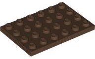 LEGO® los onderdeel Plaat Algemeen in kleur Bruin 3032