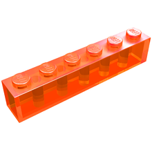 Plaatje in Gallery viewer laden, LEGO® los onderdeel Steen Doorzichtig Neon Oranje 3009