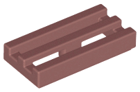 LEGO® los onderdeel Tegel Aangepast in kleur Zand Rood 2412b