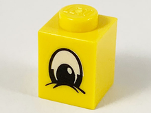 Plaatje in Gallery viewer laden, LEGO® los onderdeel Steen met Motief in kleur Geel 3005px2
