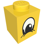 LEGO® los onderdeel Steen met Motief in kleur Geel 3005px2