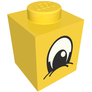 LEGO® los onderdeel Steen met Motief in kleur Geel 3005px2