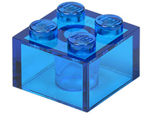 Plaatje in Gallery viewer laden, LEGO® los onderdeel Steen Doorzichtig Donkerblauw 3003