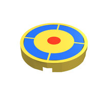 Plaatje in Gallery viewer laden, LEGO® los onderdeel Tegel Rond met Motief Geel 4150p40