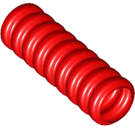 LEGO® los onderdeel Slang Geribbeld in kleur Rood 78c03