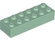 LEGO® los onderdeel Steen in kleur Zandgroen 2456