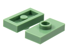 Plaatje in Gallery viewer laden, LEGO® los onderdeel Plaat Aangepast in kleur Zandgroen 3794a
