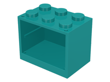 Plaatje in Gallery viewer laden, LEGO® los onderdeel Container in kleur Donker Turkoois 4532a