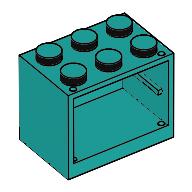 Plaatje in Gallery viewer laden, LEGO® los onderdeel Container in kleur Donker Turkoois 4532a