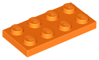 LEGO® los onderdeel Plaat Algemeen in kleur Oranje 3020