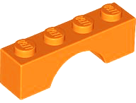 Plaatje in Gallery viewer laden, LEGO® los onderdeel Steen Boog in kleur Oranje 3659