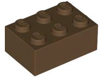 Plaatje in Gallery viewer laden, LEGO® los onderdeel Steen in kleur Bruin 3002