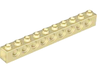 Plaatje in Gallery viewer laden, LEGO® los onderdeel Technische Steen in kleur Geelbruin 2730
