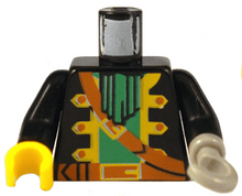 Plaatje in Gallery viewer laden, LEGO® los onderdeel Lijf met Motief in kleur Zwart 973p36c01