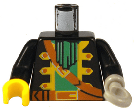 LEGO® los onderdeel Lijf met Motief in kleur Zwart 973p36c01