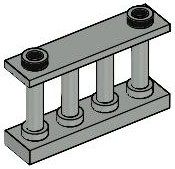 Plaatje in Gallery viewer laden, LEGO® los onderdeel Hek in kleur Lichtgrijs 30055