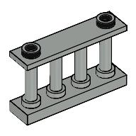 Plaatje in Gallery viewer laden, LEGO® los onderdeel Hek in kleur Lichtgrijs 30055