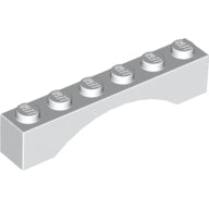 LEGO® los onderdeel Steen Boog in kleur Wit 3455