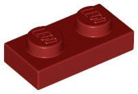LEGO® los onderdeel Plaat Algemeen in kleur Donkerrood 3023