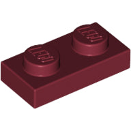LEGO® los onderdeel Plaat Algemeen in kleur Donkerrood 3023