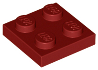 LEGO® los onderdeel Plaat Algemeen in kleur Donkerrood 3022