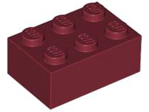 Plaatje in Gallery viewer laden, LEGO® los onderdeel Steen in kleur Donkerrood 3002