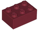 LEGO® los onderdeel Steen in kleur Donkerrood 3002