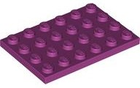 LEGO® los onderdeel Plaat Algemeen in kleur Magenta 3032