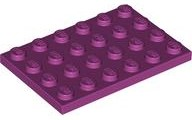 LEGO® los onderdeel Plaat Algemeen in kleur Magenta 3032