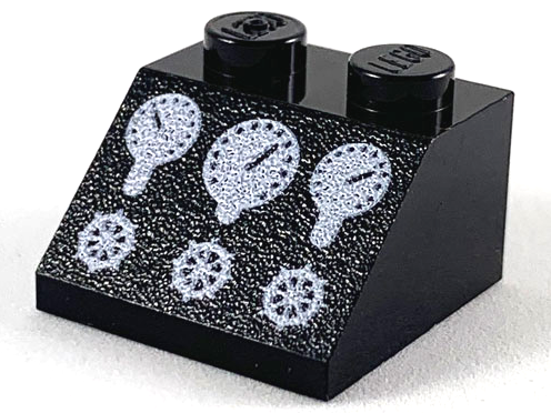 LEGO® los onderdeel Dakpan met Motief in kleur Zwart 3039px6