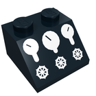 LEGO® los onderdeel Dakpan met Motief in kleur Zwart 3039px6