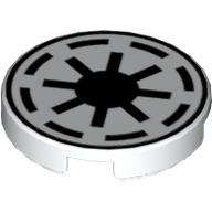 LEGO® los onderdeel Tegel Rond met Motief Wit 4150ps6