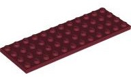 LEGO® los onderdeel Plaat Algemeen in kleur Donkerrood 3029