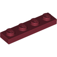LEGO® los onderdeel Plaat Algemeen in kleur Donkerrood 3710