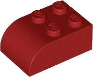 Plaatje in Gallery viewer laden, LEGO® los onderdeel Dakpan Gebogen in kleur Donkerrood 6215