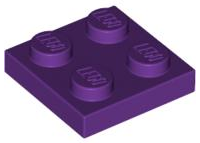 LEGO® los onderdeel Plaat Algemeen in kleur Paars 3022