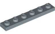 LEGO® los onderdeel Plaat Algemeen in kleur Zandblauw 3666