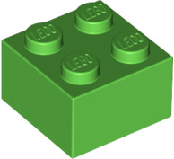 Plaatje in Gallery viewer laden, LEGO® los onderdeel Steen in kleur Fel Groen 3003