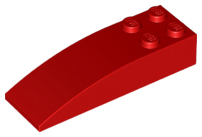 Plaatje in Gallery viewer laden, LEGO® los onderdeel Dakpan Gebogen in kleur Rood 44126