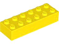 LEGO® los onderdeel Steen in kleur Geel 2456