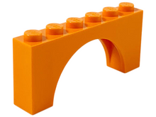 Plaatje in Gallery viewer laden, LEGO® los onderdeel Steen Boog in kleur Oranje 3307